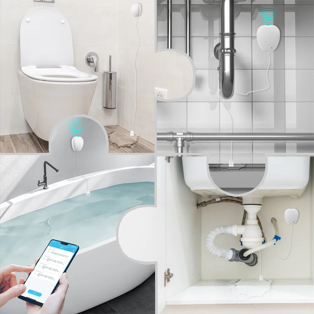 Wifi Water Sensor Water Leakage Sensor Flood Leak Alarm Works With Zigbee Hub Smart life TUYA Home Overflow Security System