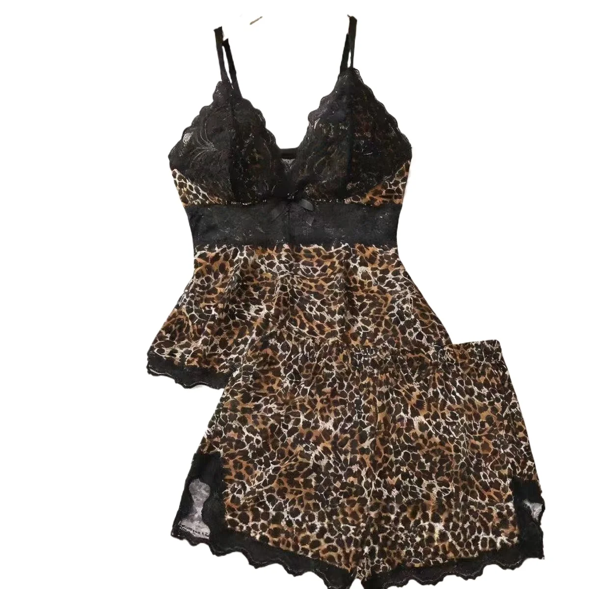 Sexy Comfort Lace Sling Top & Shorts Pajamas Elegant Women Indoor Loungewear Nightwear Soft Skin-friendly Fabric All-day Comfort