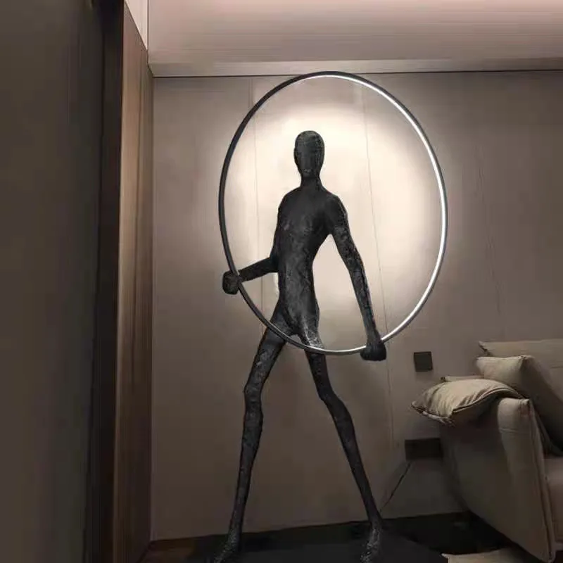 Creative humanoid statue floor-to-ceiling large ornament exhibition hall sales office abstract art ornament living room light