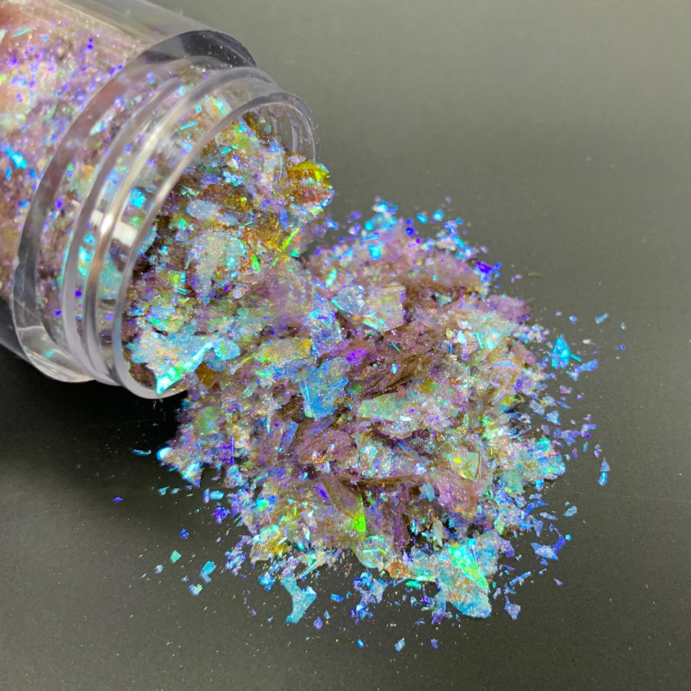 Iridescent Chameleon Nail Art Glitter Flakes Sequin EyeShadow Peacock Acrylic Chrome Mirror Powder Pigment Resin Decor Wholesale