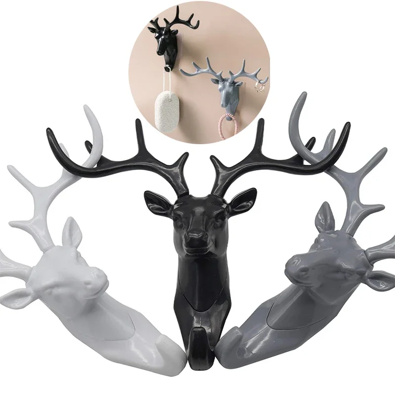 Antler American Style Home Decoration Hook Wall Shelving Wall Hanging Creative Wall Personality Deer Head Key Holder