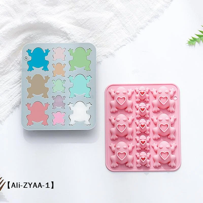 【A】Frogs Silicone Mold, Candy Chocolate Frog Mold For Birthday, Party, Cake Decoration Passover Bake Ware And Ice Tray view 5