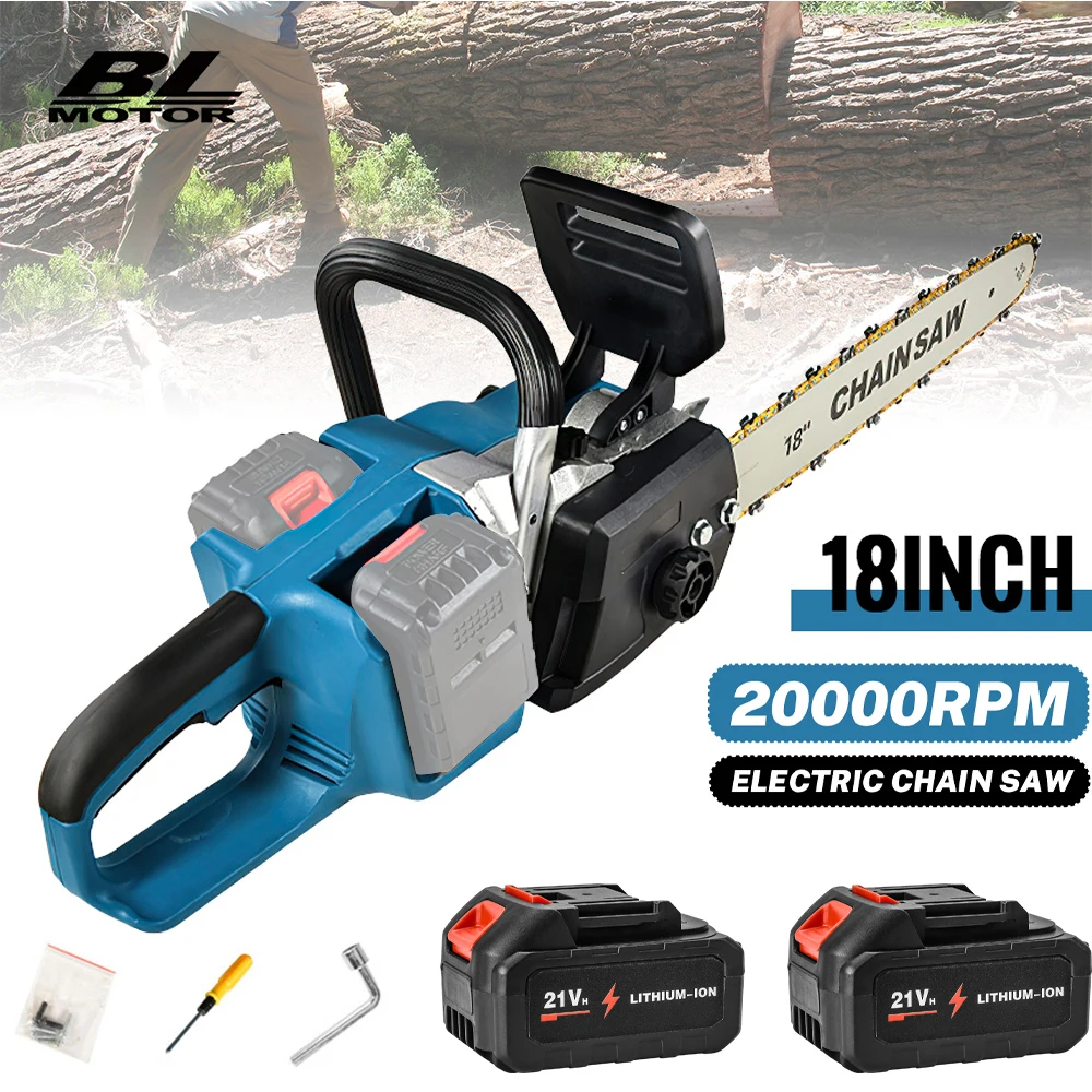 18 zoll Elektrische Cordless Kettensäge Cordless Holzbearbeitung Werkzeuge Für Obstgarten Zweig Handheld Cutter Für Makita Batterie