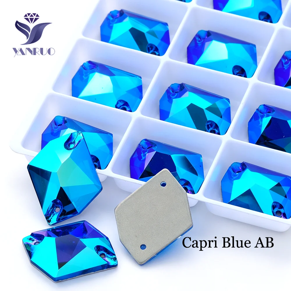 YANRUO 3265 Cosmic Plating Color AB Charms Glas Kristall Strasssteine DIY Nähzubehör für Kleidungsaccessoires – Detail 5