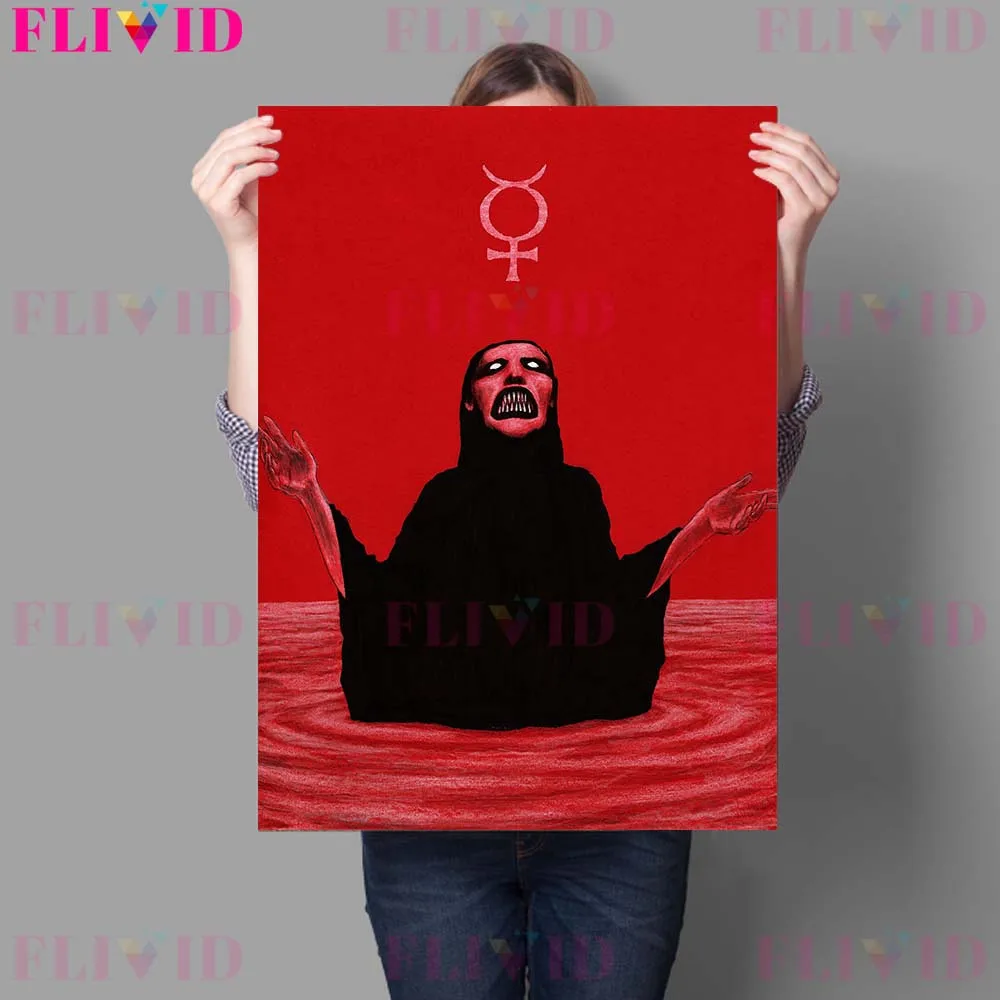 Demon,Skeleton,bloody,Spooky Abstract Scary Wall Art Canvas Painting The Bleeding Bathtub And The Devil's Palace Poster Print