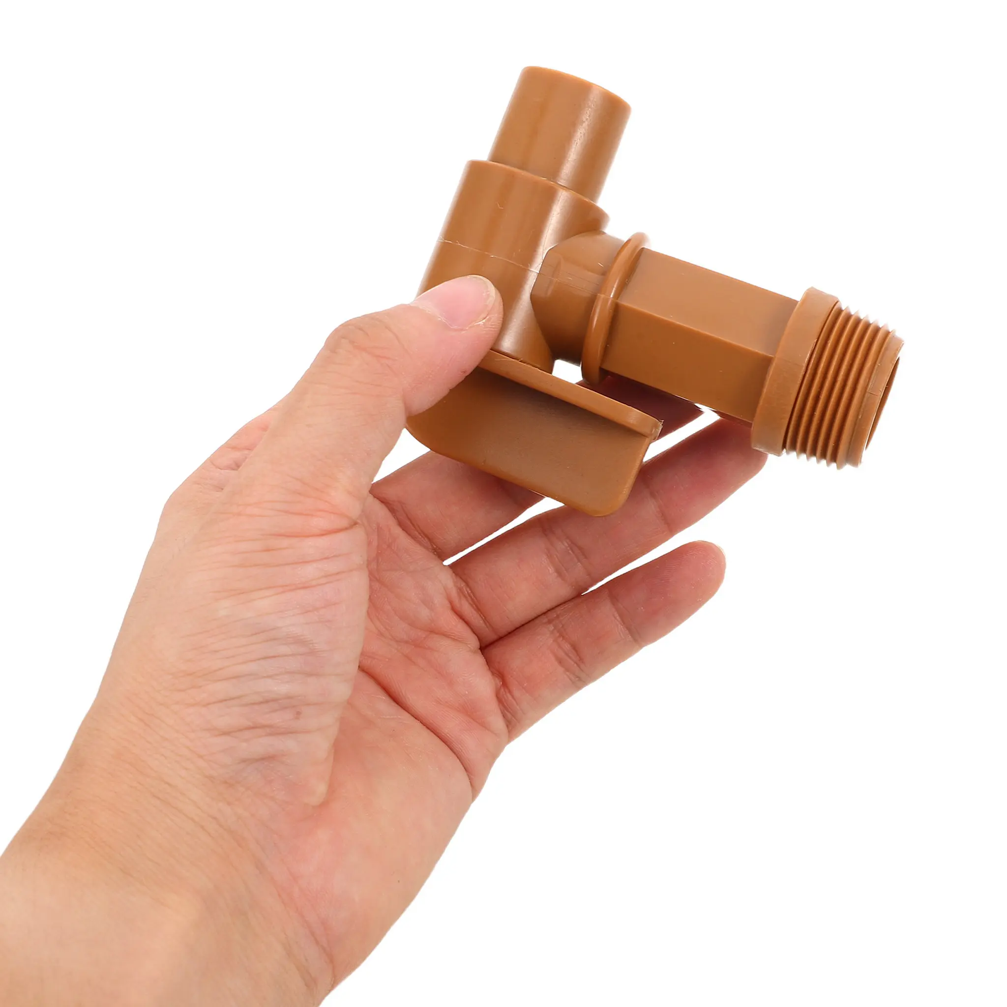 Light Brown Plastic Barrel Spigot Faucet 3/4 Bulkhead Hose Fitting Female Water Valve, Water Flow Tap for Gardening Drums Jugs