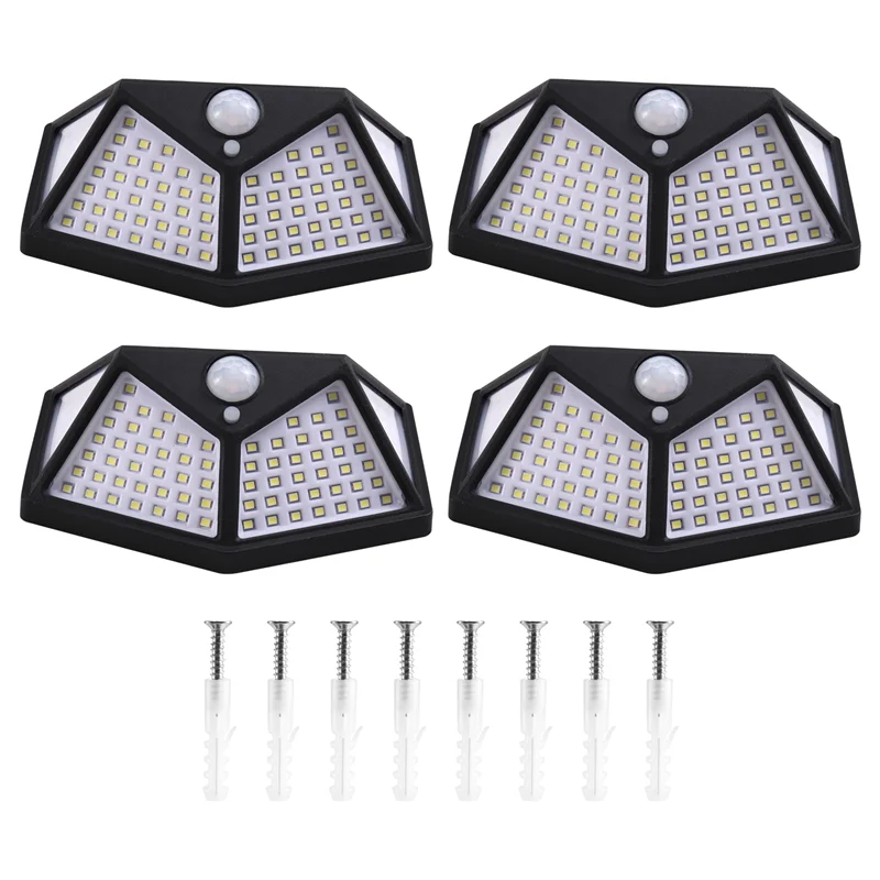 AF90-Outdoor Solar Lights, 100 LED Solar Security Lights And 3 Modes Motion Sensor 270° Wide Angle Solar Powered Lights