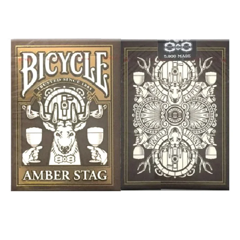 Bicycle Amber Stag Playing Cards Club 808 Buck Deck Card Games Magic Tricks for Magician