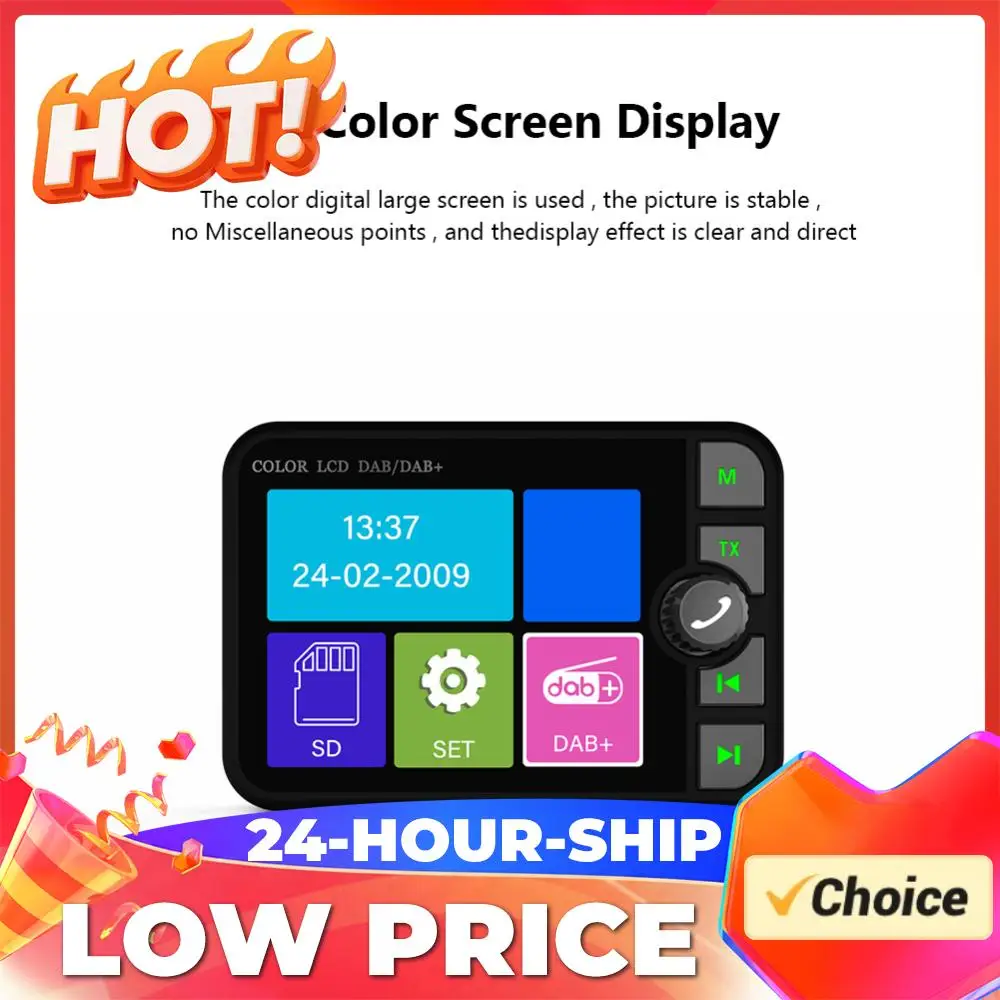 

DAB-радиоприемник с 2,4-дюймовым экраном, стереозвуком, цифровым сигналом, антенной, стерео MP3-плеером, Bluetooth 5.0, DAB-передатчик-приемник