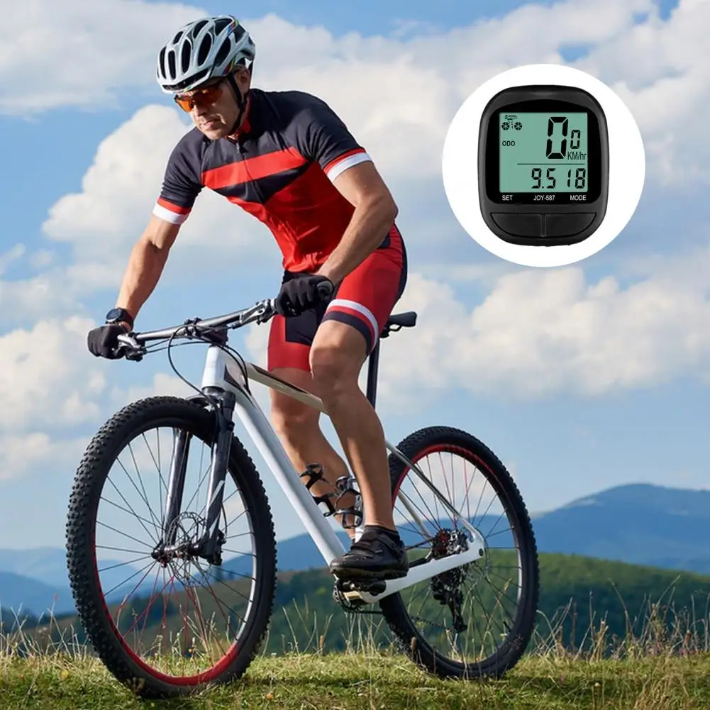 Wireless Bicycle Speedometer Bike Computer With LCD Display Battery Powered Odometer Cycle Bike Computer Ride Time Tracker