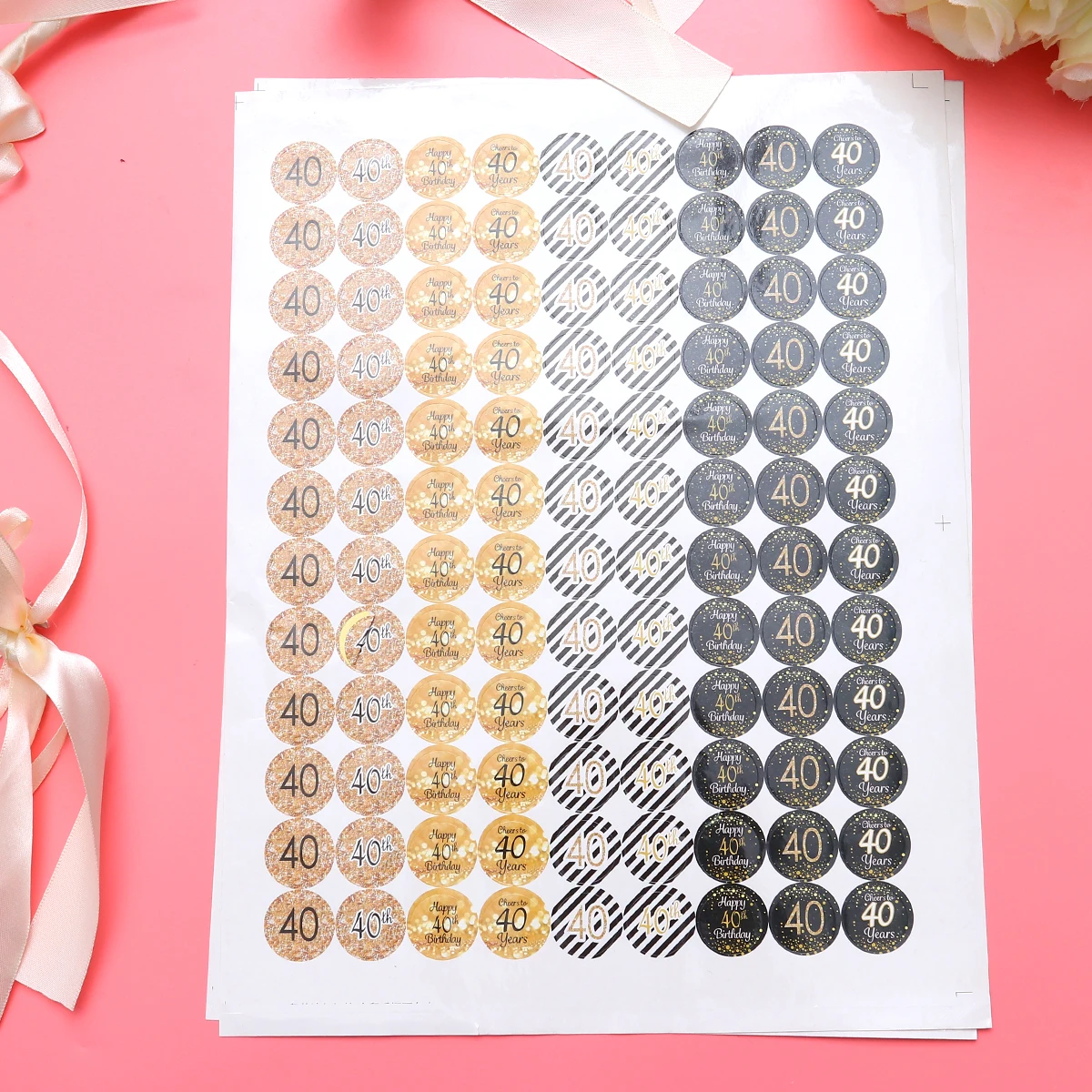 

108pcs Birthday Stickers Decor Circle Party Anniversary Number for Cards Tables Wrapping Paper Decoration Favours File Folder