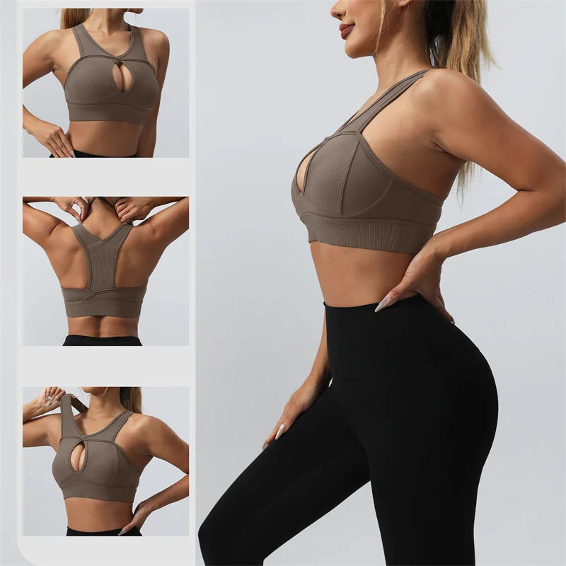 SVEIC حمالة صدر رياضية مثيرة مجوفة للصالة الرياضية للنساء ملابس داخلية عالية التأثير صدمات للياقة البدنية محصول علوي للنساء حمالة صدر للتمارين الرياضية
