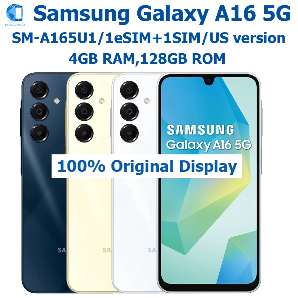 Samsung Galaxy A16 5G Smartphone US Version 6.7-inch Super AMOLED Sisplay 50MP Triple Camera Samsung 4GB 128GB OriginalUnlocking