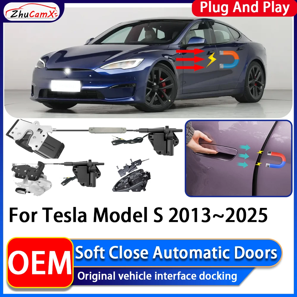 

ZhuCamX OEM Electric Suction Power Soft Close Car Door Automatic Door Closing System For Tesla Model S 2013~2025