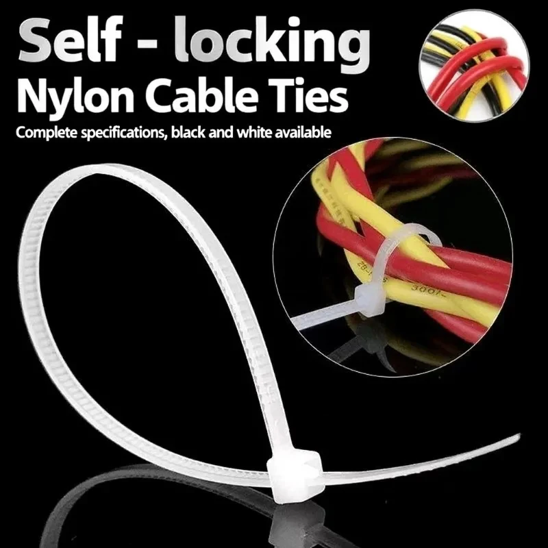 10PCS/10mm Width Heavy Duty Large Nylon Self-locking Cable Tie for Outdoor Construction Cable Management