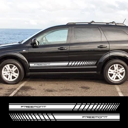 2PCS Car Door Side Stickers DIY Sport Stripe Body For Fiat Freemont Tuning Auto Graphics Vinyl Film Decals Accessories