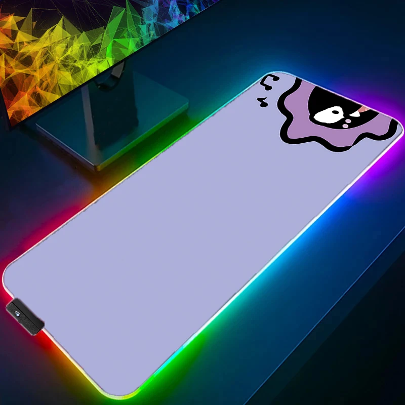 

RGB Mouse Pad Lockedge Backlight Gaming Accessories Computer Pokemon Pikachu Gamer Keyboard LED Mouse Mat Desk Mousepad