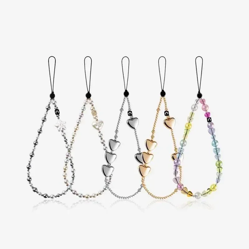 C Universal Mobile Phone Short Chain Long Bead Chain Phone Straps for IPhone Lanyard Bracelet for Samsung Galaxy