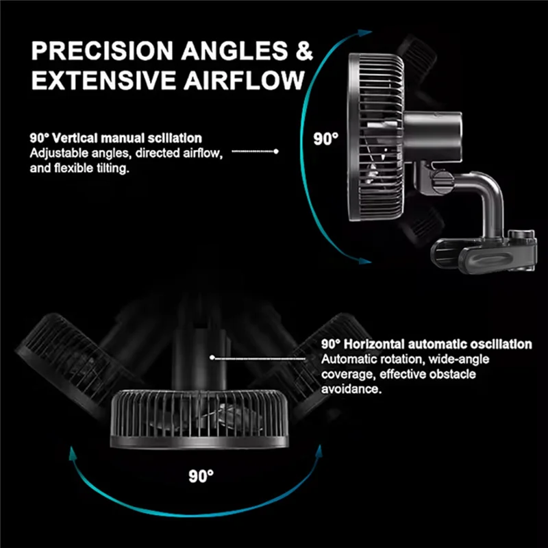 B04C-Grow Tent Clip Fan 6Inch With Long-Life EC Motor 10 Dynamic Wind Speeds IP54 For Hydroponics Circulation Cooling