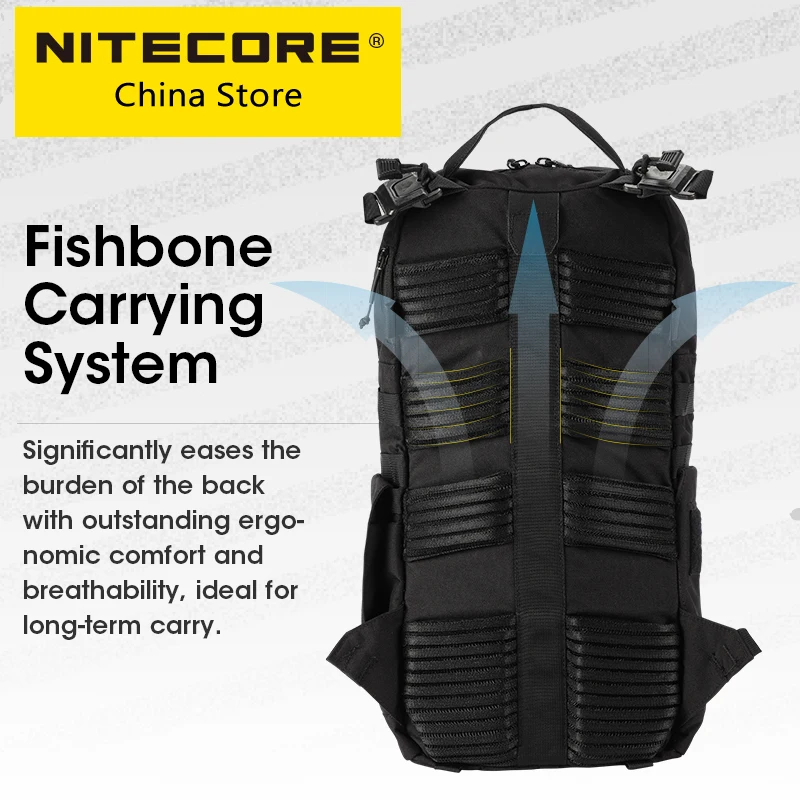 NITECORE BP18 Waterproof Travel Backpack Multi-purpose Commuter Trekking outdoor Fishing Sport Military Tactical Bab 500D Nylon