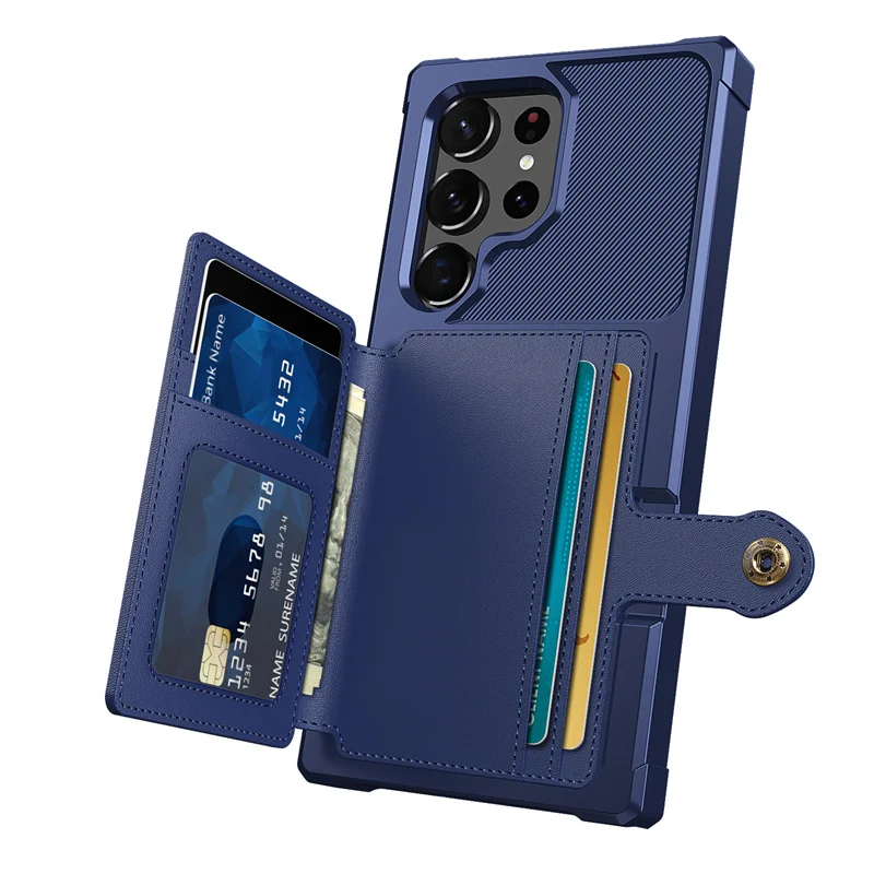 For Samsung Note 20 Ultra Car Magnetic Phone Case For Samsung S10 S20 S22 S24 Ultra S23 S21 FE Wallet Card Insertion Shockproof