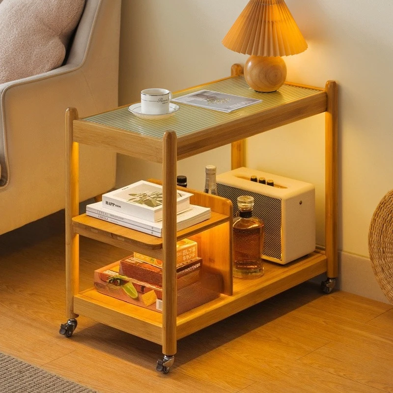 

Side mobile coffee table tea t simple small mini corner sofa side bedside t trolley rack