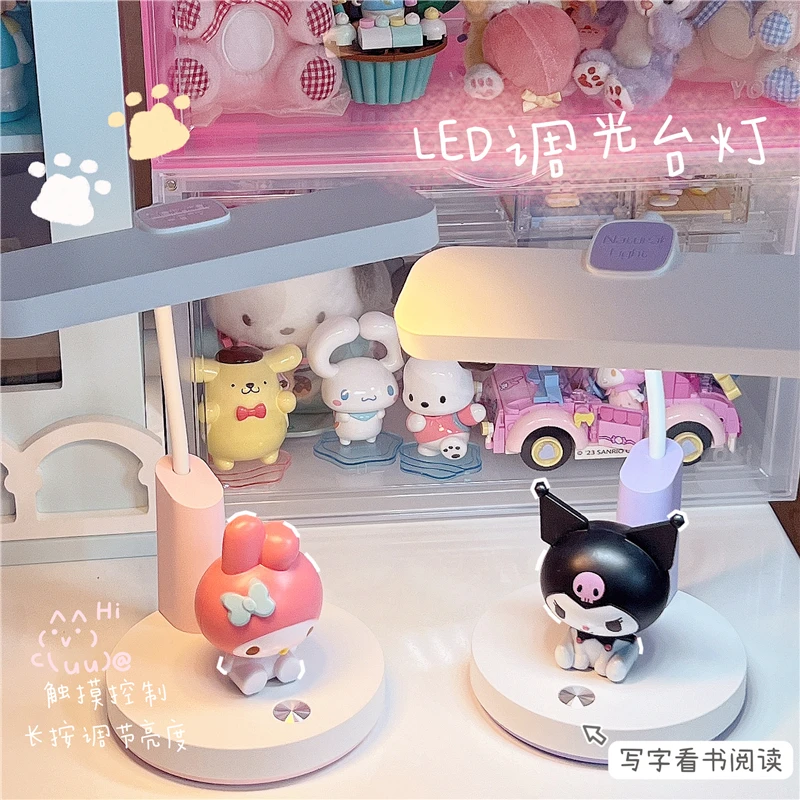 Sanrio Kuromi Melody LED Folding Table Lamp Reading Light Touch Night Lights Lamp for Bedroom Lamps for Bedroom Book Light Usb