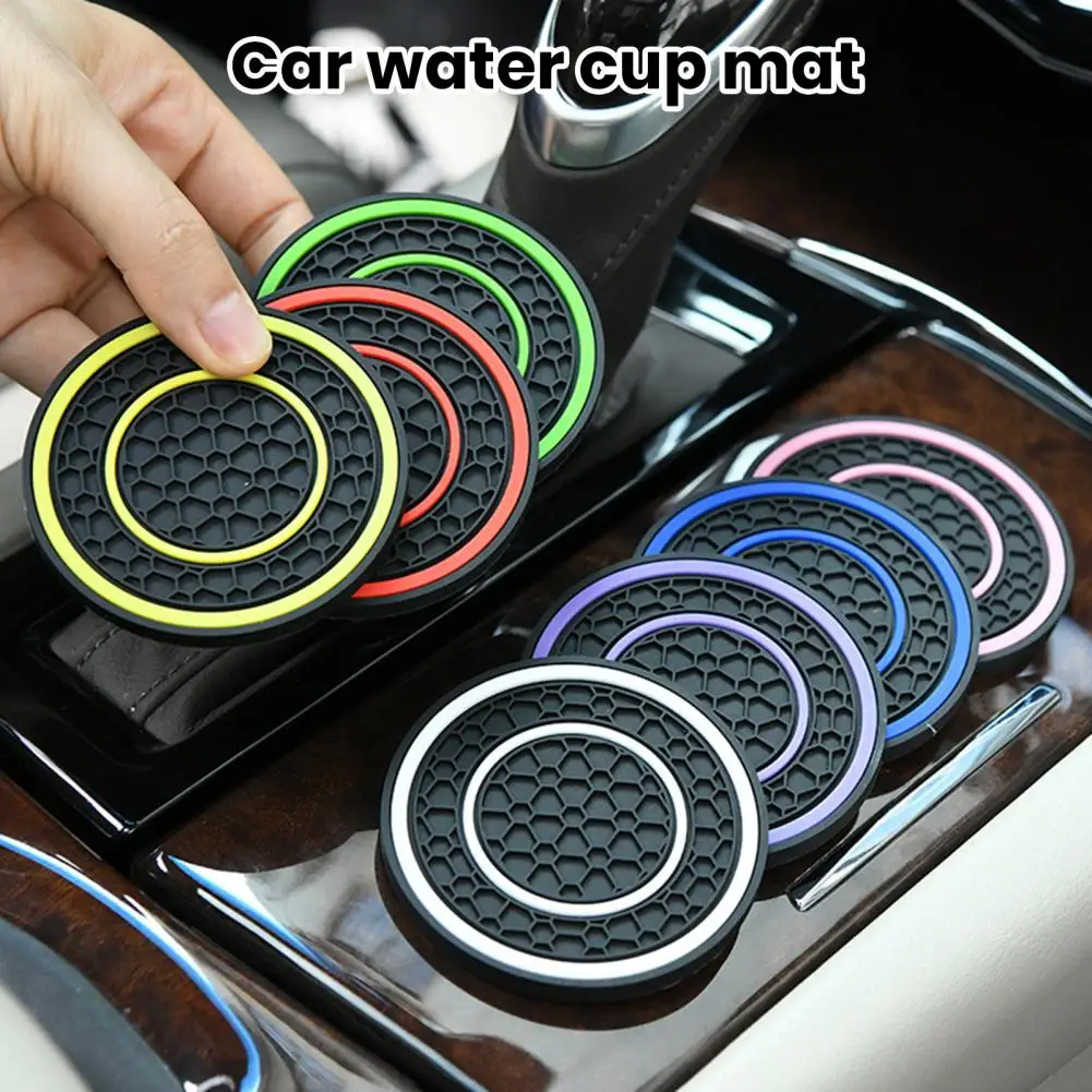 Car Cup Coaster Mug Pad High Temperature Resistant Non-Slip Waterproof PVC Coaster Automotive Cup Mat Car Interior Accessories