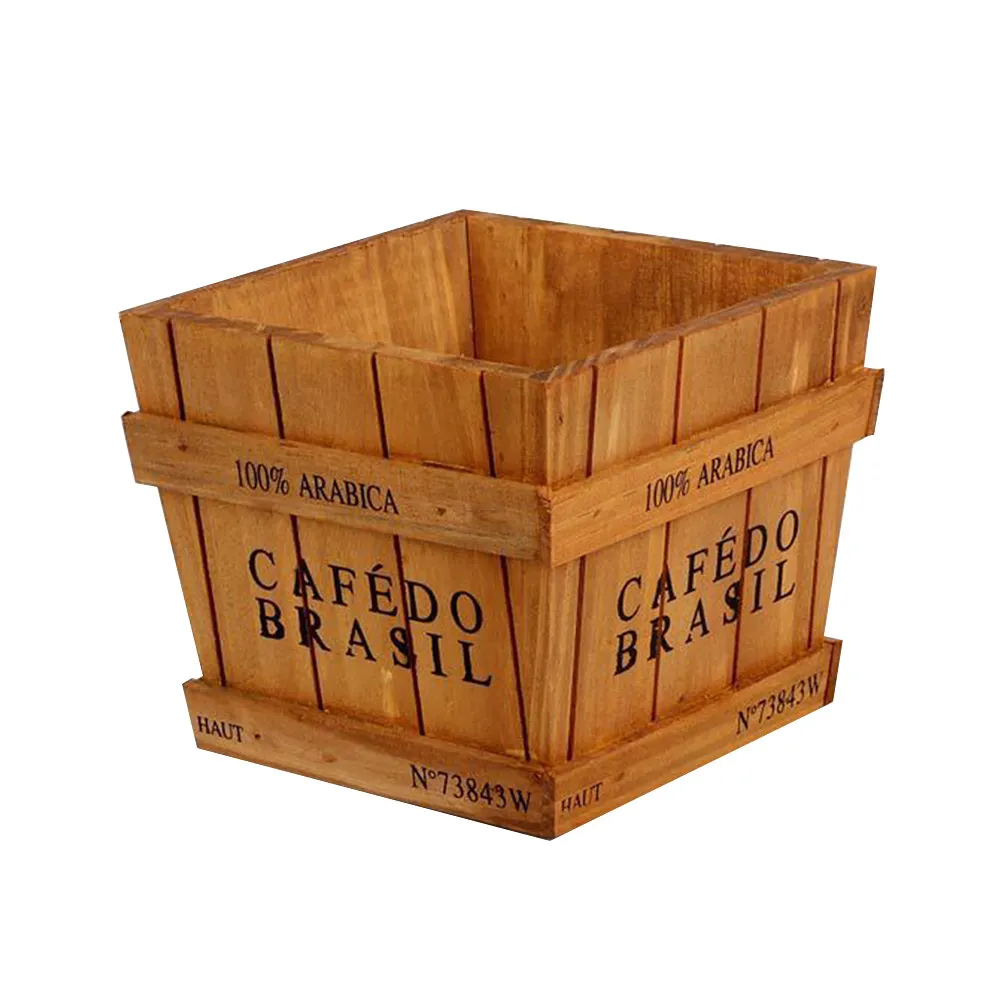 

Деревянный цветочный горшок-кашпо 13,5x12x12 см в винтажном стиле, контейнер для суккулентов, декор для дома и офиса, ящик для хранения растений и садового инвентаря