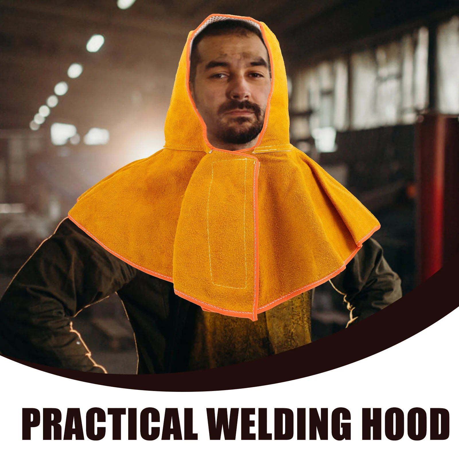 Cagoule de soudage ignifuge en cuir de vache, Protection de la tête pour adultes, hommes et femmes, drapeau de cou, capuchon de Protection, équipement de sécurité