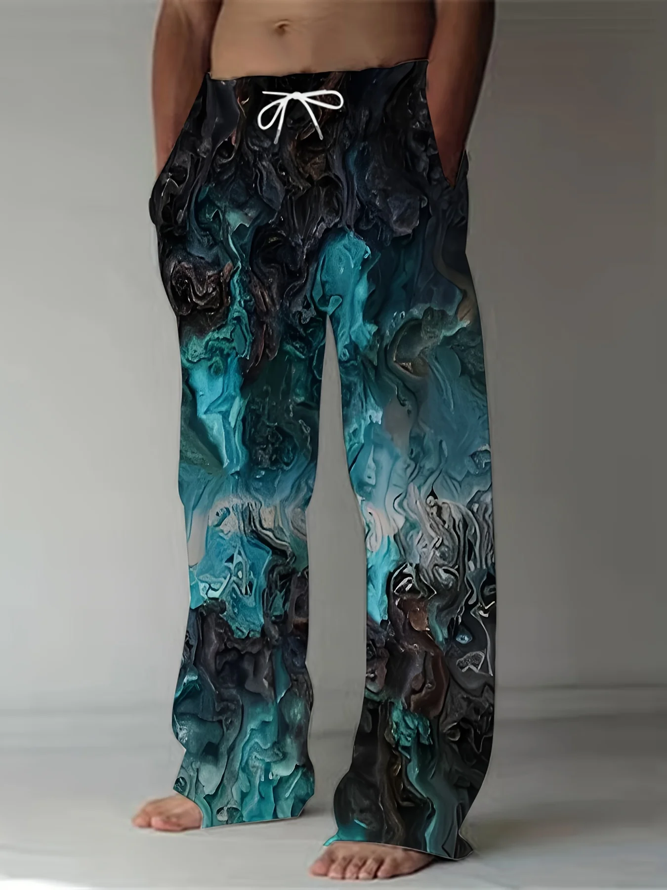 

2026 Fashion New Cool Cave Gemstone Scene 3D Printing Loose Straight Leg Pants Street Harajuku Casual Sports Pants Large Size