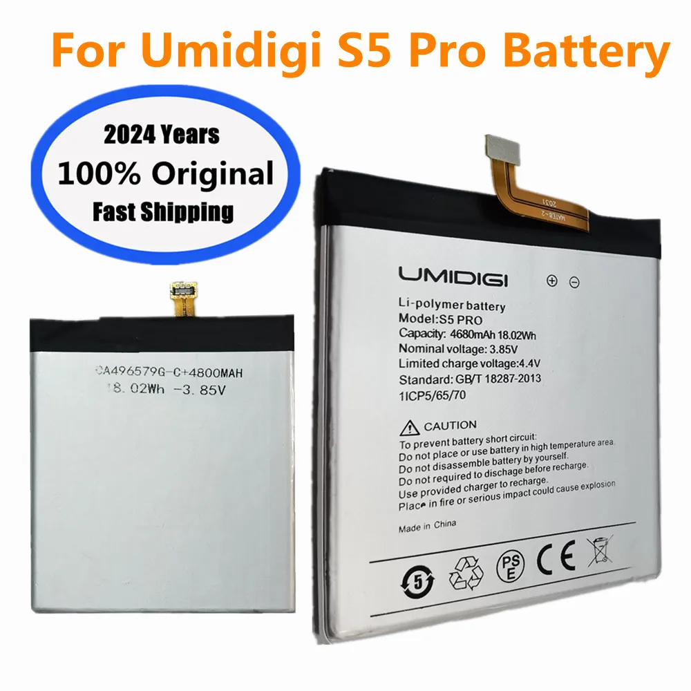 

2024 Years Original High Quality Battery For UMI Umidigi S5 Pro S5Pro 4680mAh Smart Phone Battery Bateria Fast Shipping