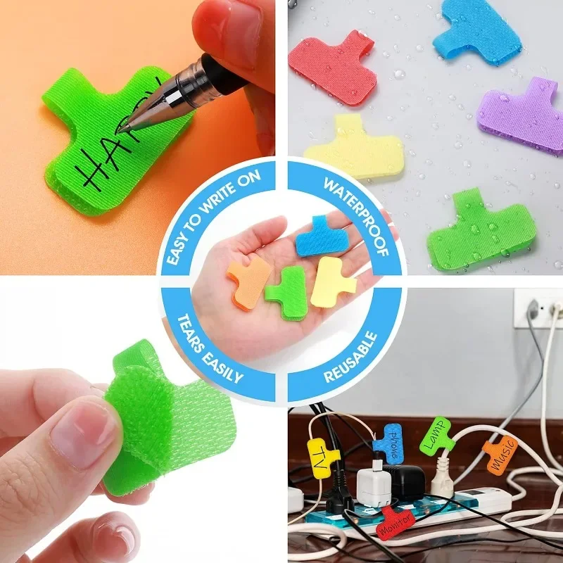 10/50pcs Colorrandom Cable Labels Cable Ties Reusable With Write-on Label Wire Labels Cable And Wire Tags Easy Identification