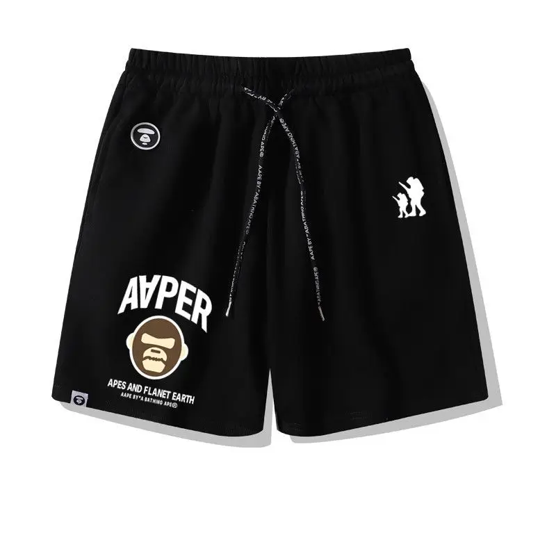 Summer Tide Brand Foreign Trade Ape New Shorts Cartoon Ape Printing Loose Sports and Leisure Couple Five-point Pants Ins