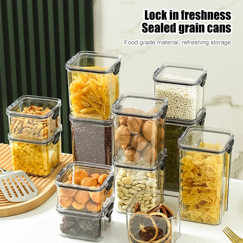 Snack Airtight container Household Whole Grain Coffee Moisture-Proof Storage Box Food Grade Clear Plastic Snack Dry Container