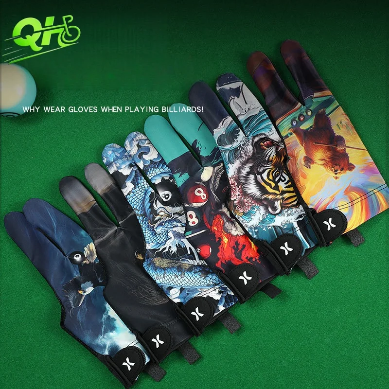 

1PC Billiards Gloves 3 Fingers Snooker Pool Breathable Smooth Soft Biliardo Silicone Anti slip Professional Billiards Gloves