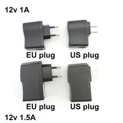 12v 1A 1000ma 1.5a 1500ma AC to USB Port DC Power plug Adapter supply Charger type a Charging For LED Strip Lights US EU plug