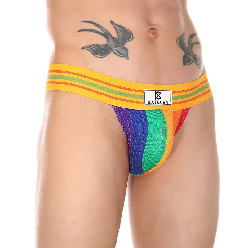 EUR Size Sexy Man Underwear Breathable Mens Briefs Underpants Comfortable Cueca Calzoncillos Slips Hombre Rainbow Male Panties