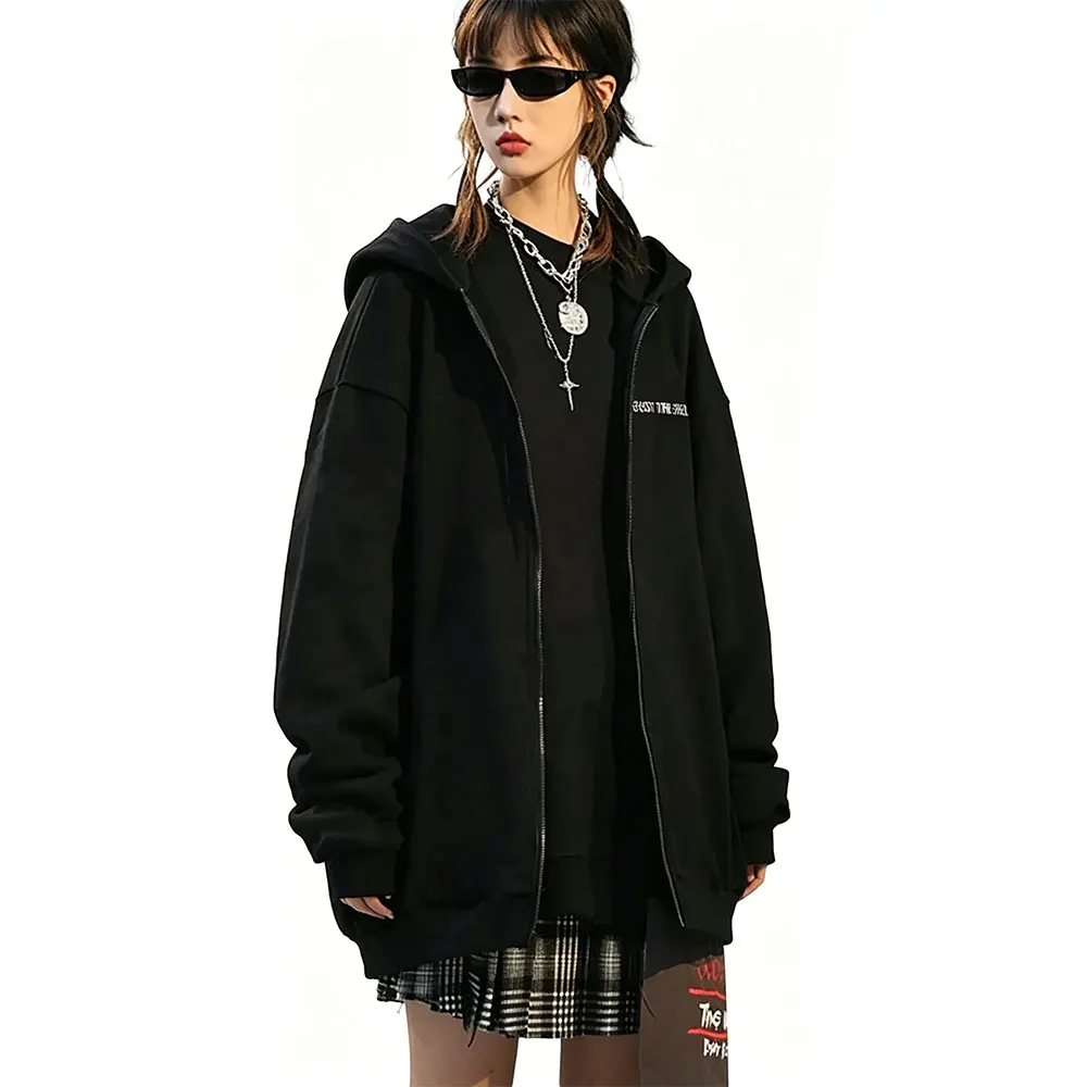 

Anime Ghost in The Shell Zipper Hoodie Y2k Manga Kusanagi Motoko Graphic Zip Up Jacket Men Women 90s Retro Oversized Streetwear