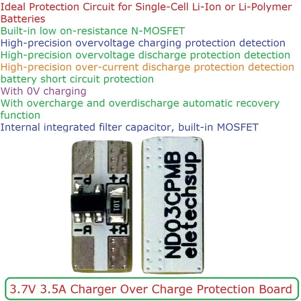 Ultra Small Single-Cell Li-Ion Li-Polymer Batteries Over Charge Discharge Overcurrent Protection Module