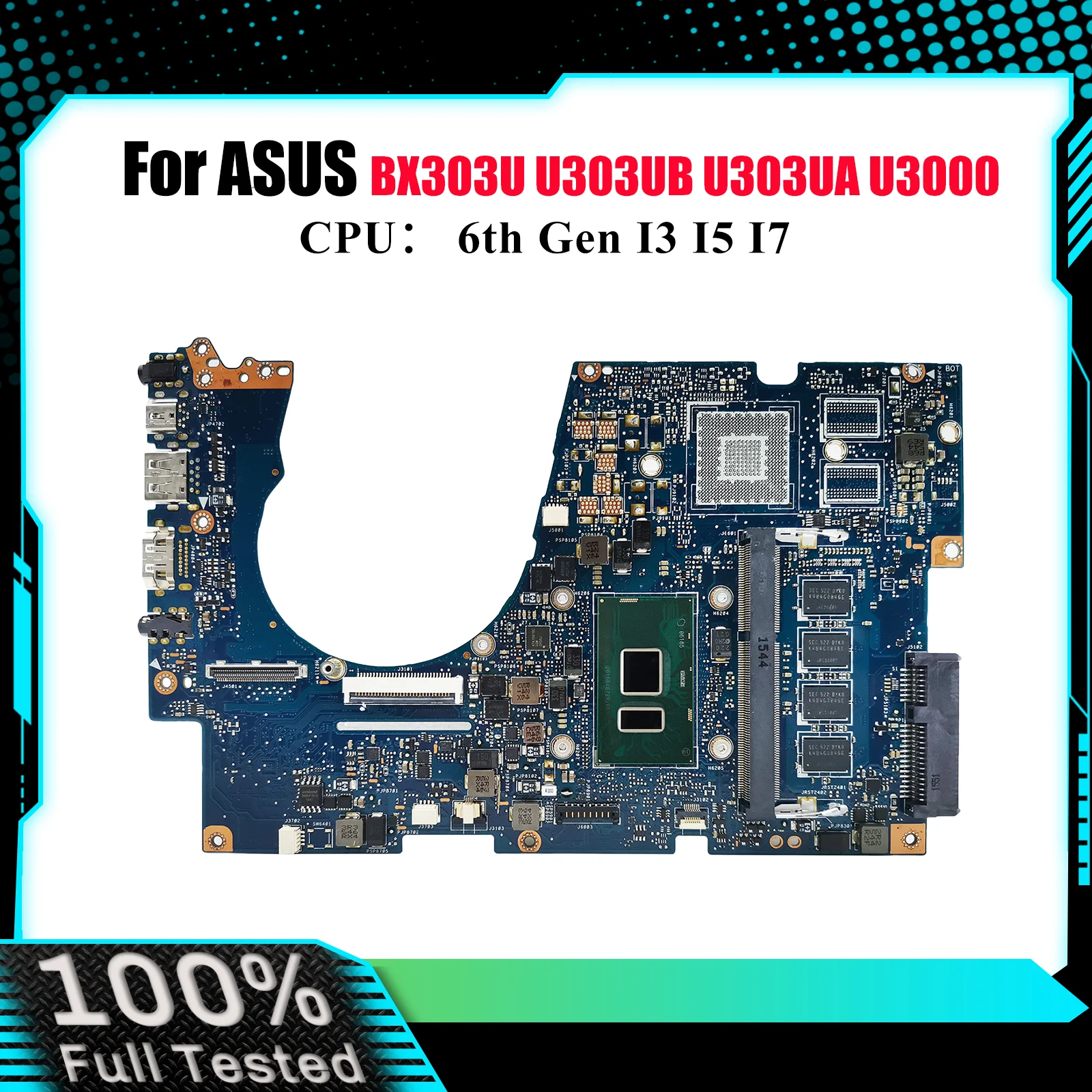 

UX303UA Laptop Motherboard For ASUS ZenBook UX303UB BX303U UX303UA U303UA U3000 U303UB UX303U Mainboard W/ I3 I5 I7 CPU tests OK
