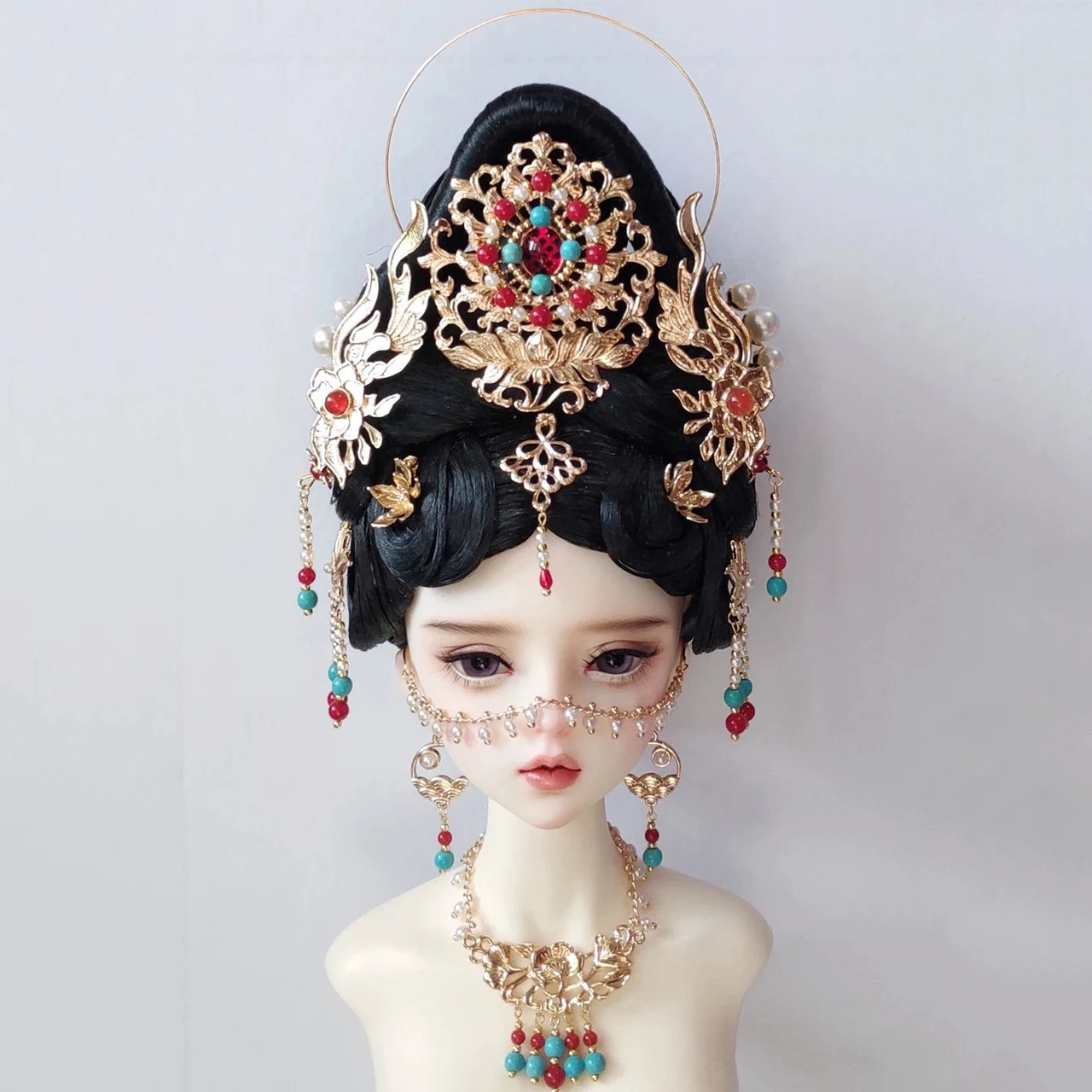 

1/6 1/4 1/3 Scale BJD Doll Chinese Ancient Costume Hair Crown Ornaments Wig Accessories Headwear For MSD SD13 Girl SSDF A2052