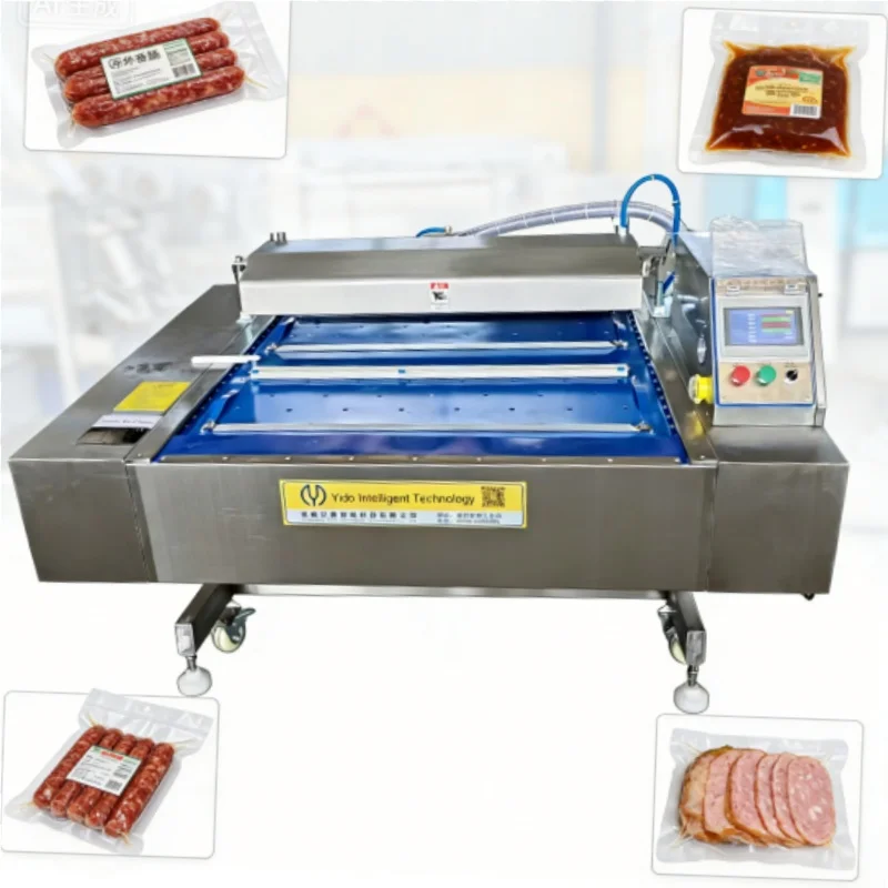 DZ-1100 Automatic Continuous Rolling Vacuum Packaging Machine for Duck Eggs Cured Meat Sausages Pickled Vegetables-Yido Brand