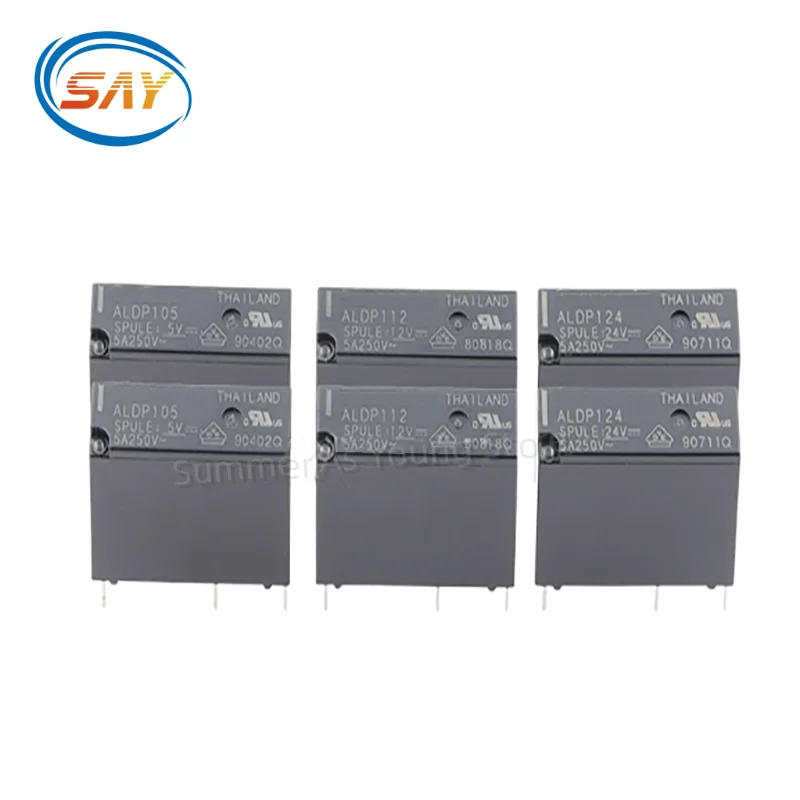 5pcs/lot New Original relay ALDP105 ALDP112 ALDP124 5A 250V 4PIN 5V 12V 24V Power Relays Replaceable G5NB-1A-E HF46F-024-HS1