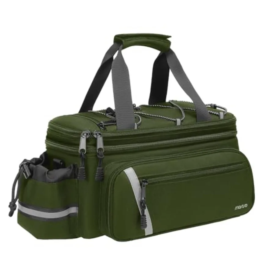 

Bike Rack Bag with Rain Cover Bike Trunk Cooler Handag Insulated Bicycle Rear Seat Pouch with 2 Side Foldable Panniers 8L Cycli