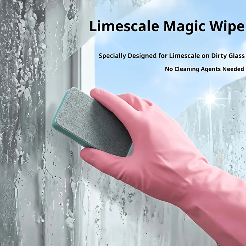 4pcs Magic Limescale Eraser Cleaning Brushes Multi-Functional Cleaning Tools for Bathroom Glass, Mirrors, And Shower Tiles