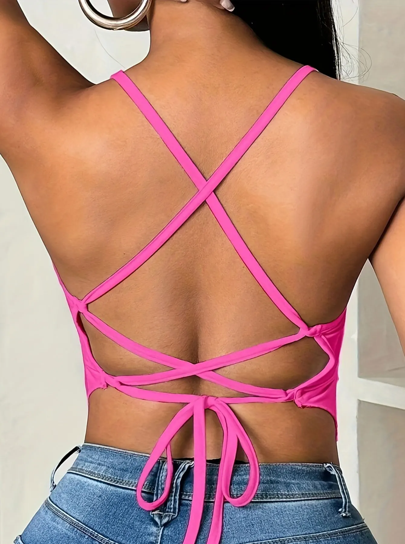 سترة نسائية منسوجة كبيرة الحجم باللون الوردي الداكن سترة نسائية منسوجة كبيرة الحجم سترة فضفاضة غير رسمية مناسبة لملابس الصيف وردي عميق #6