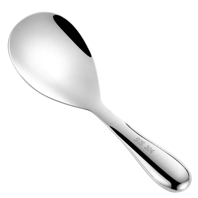 304 stainless steel spoon serving spoon non-stick household rice spatula long handle spoon color large spoon