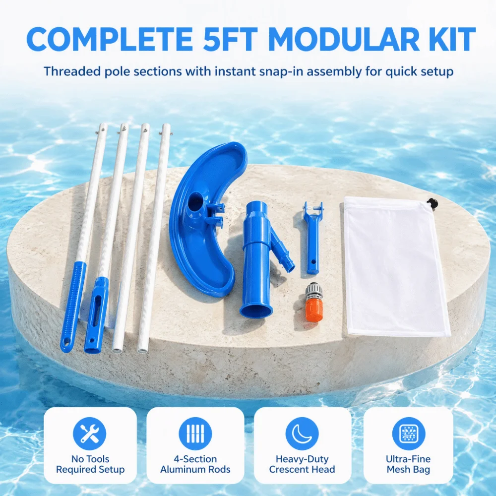 Durable Easy Assembly Pool Vacuum Cleaner Multi-Functional Efficient Underwater Pool Skimmer Garden Hose Vacuum Small Pools
