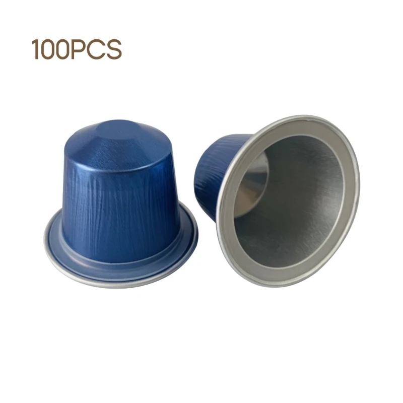 100 Pcs Empty Coffee Capsule Cups Aluminum-Foil Coffee Capsule with Self Adhesive Seal Stickers Disposable Coffee Pods